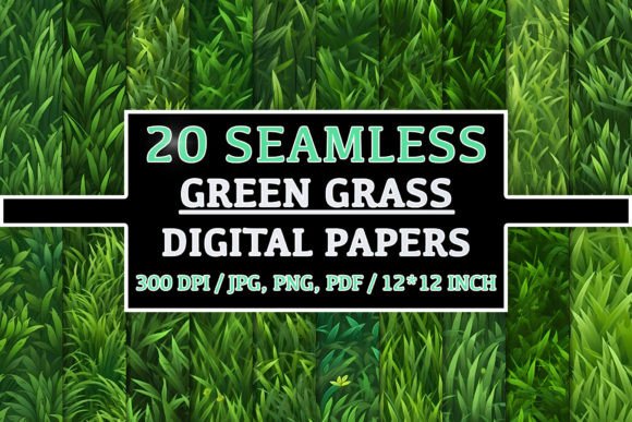 20 Seamless Green Grass Patterns