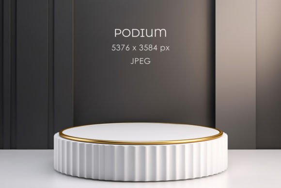 Minimalist Round White Podium