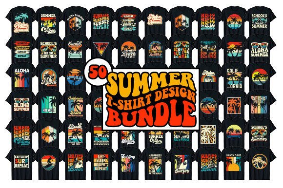 Surfing Summer T-shirt Design Bundle: The Ultimate Asset for Your Print-on-Demand Empire